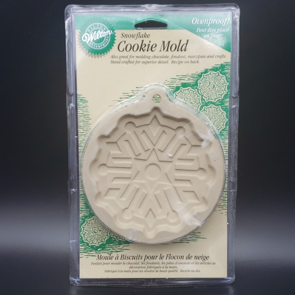 Vintage 1998 Wilton Snowflake Cookie Mold 5" Press